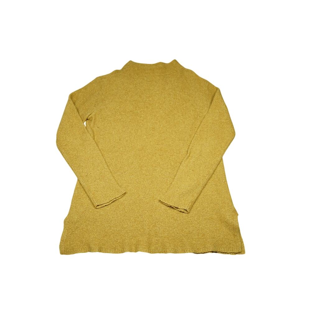 Old Navy Womens Mustard Yellow Mock Neck Boucle Knit Sweater M Long Sleeve